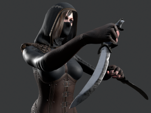 dagger girl assassin 3D-Modell