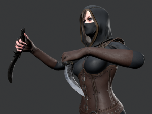 dagger girl assassin 3D-Modell