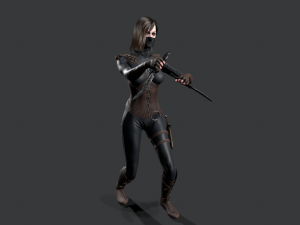 dagger girl assassin 3D-Modell