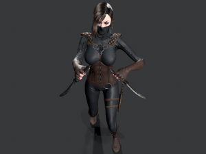dagger girl assassin 3D-Modell