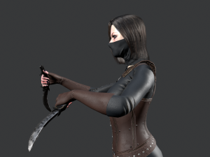 dagger girl assassin 3D-Modell