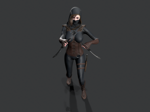dagger girl assassin 3D-Modell
