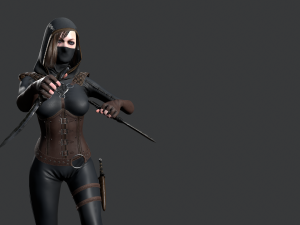 dagger girl assassin 3D-Modell