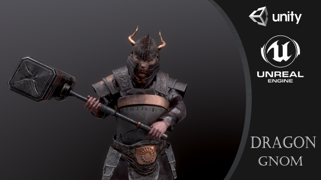 dwarf super low poly Model 3D .c4d .max .obj .3ds .fbx .stl .blend 