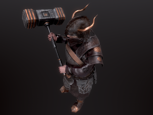 dwarf super low poly Model 3D