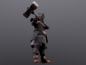 dwarf super low poly Model 3D