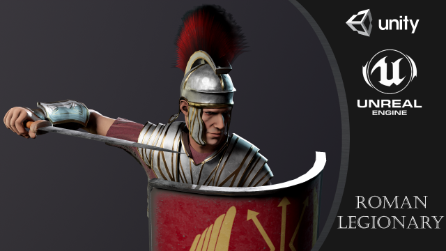 roman legioner Model 3D .c4d .max .obj .3ds .fbx .stl .blend 