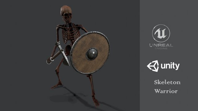 skeleton warrior2 Model 3D .c4d .max .obj .3ds .fbx .stl .blend 