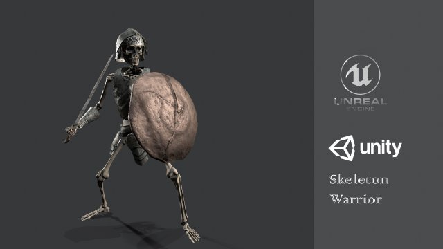 skeleton warrior 3D 모델 .c4d .max .obj .3ds .fbx .stl .blend 