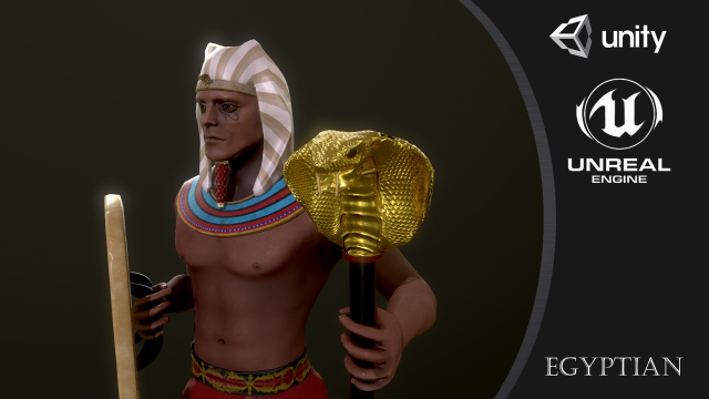 egyptian soldier 3D Model .c4d .max .obj .3ds .fbx .stl .blend 