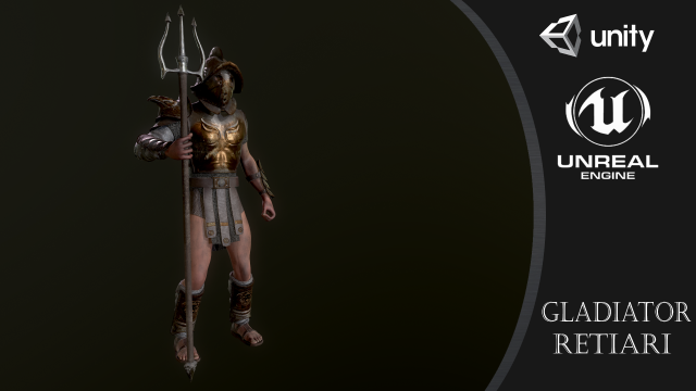 gladiator retiari 3D Model .c4d .max .obj .3ds .fbx .stl .blend 