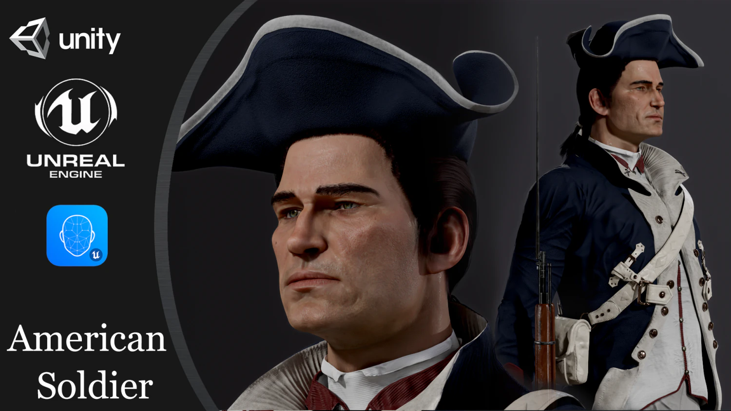 American Soldier 3D Model .c4d .max .obj .3ds .fbx .stl .blend 