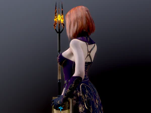 Woman Mage 3D Model