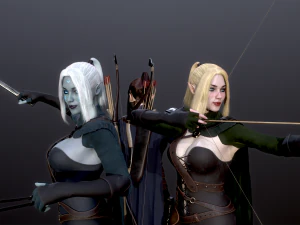 Woman Hunters 3D Model