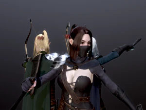 Woman Hunters 3D Model