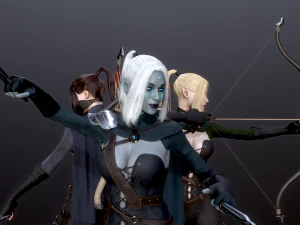 Woman Hunters 3D Model