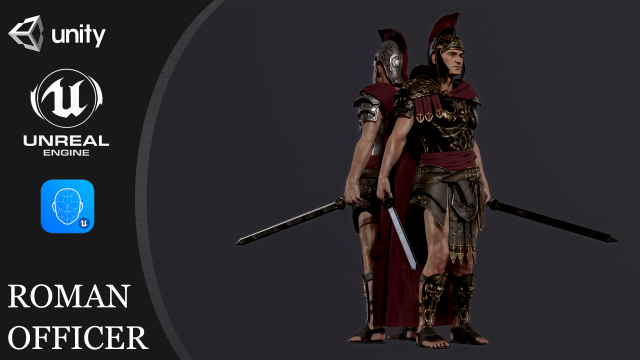 Roman Legion Officer 3D 模型 .c4d .max .obj .3ds .fbx .stl .blend 
