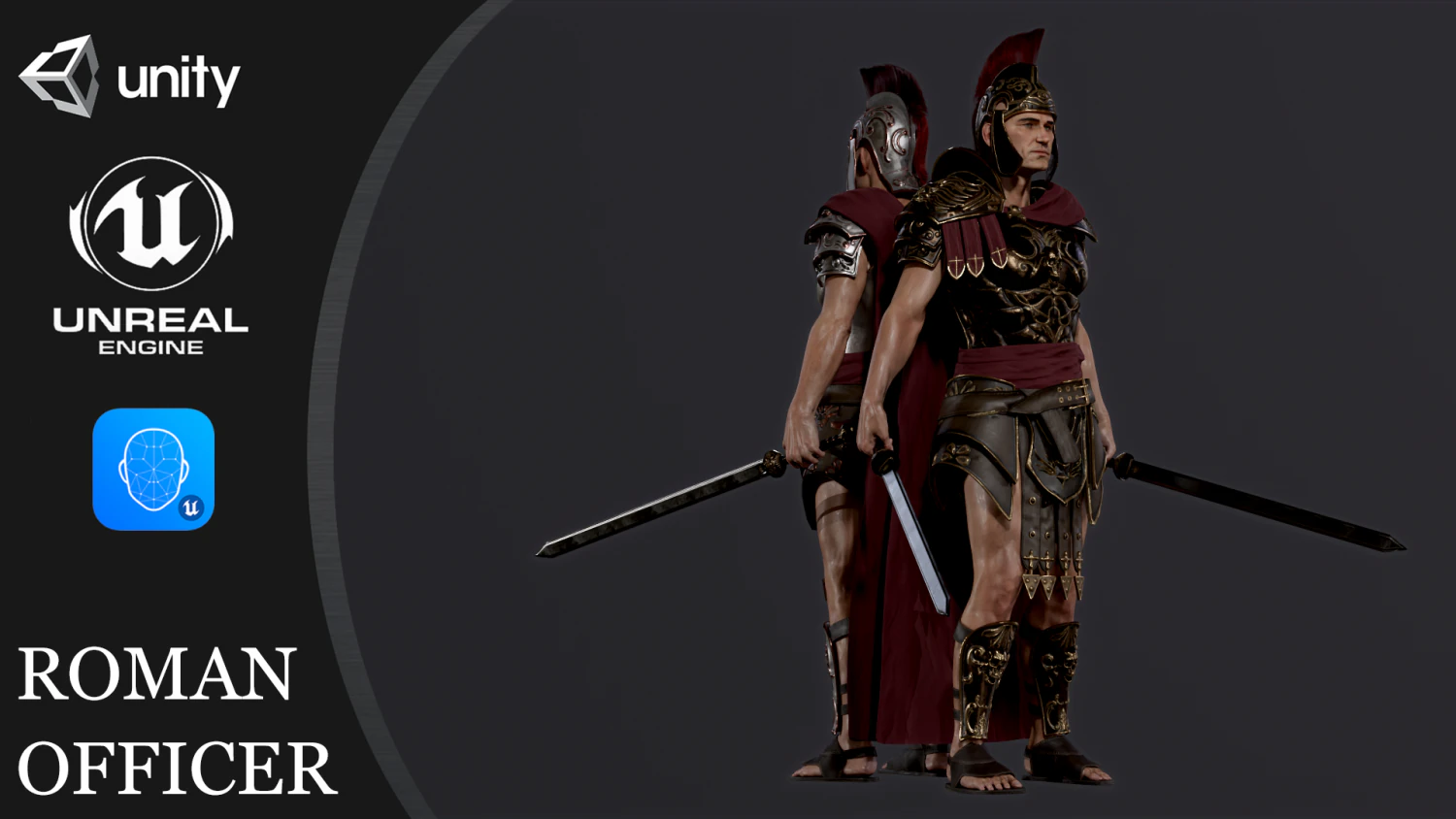 Roman Legion Officer 3D Model .c4d .max .obj .3ds .fbx .stl .blend