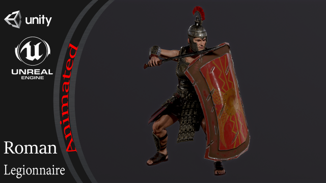 Roman legionary Modelo 3D .c4d .max .obj .3ds .fbx .stl .blend 