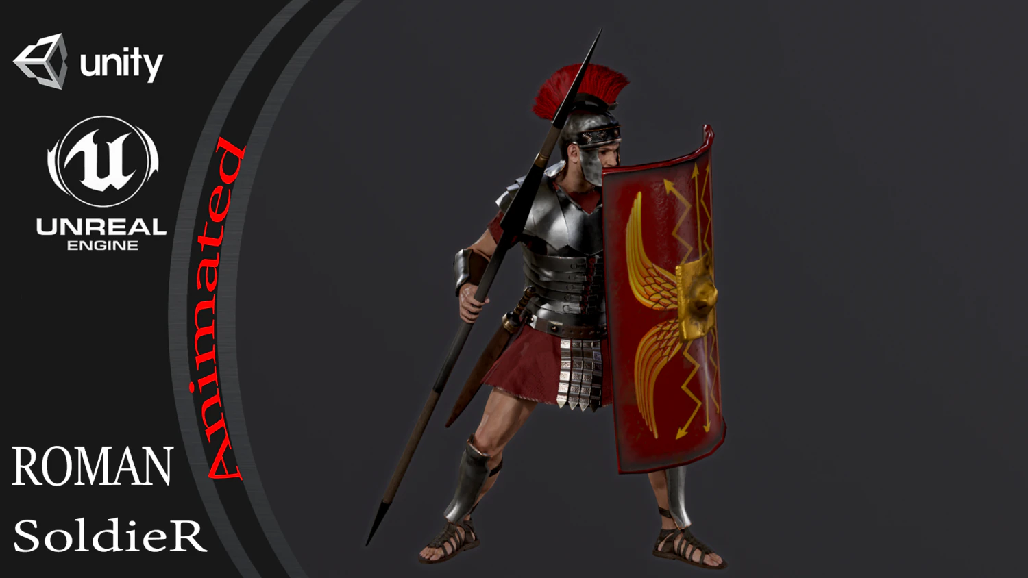 Roman Soldier 3D Model .c4d .max .obj .3ds .fbx .stl .blend