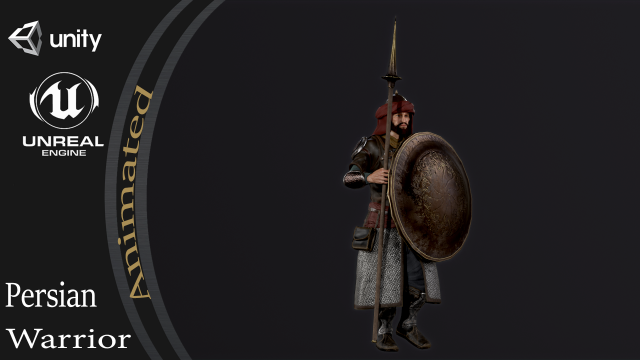Persian Warrior 3D Модель .c4d .max .obj .3ds .fbx .stl .blend 