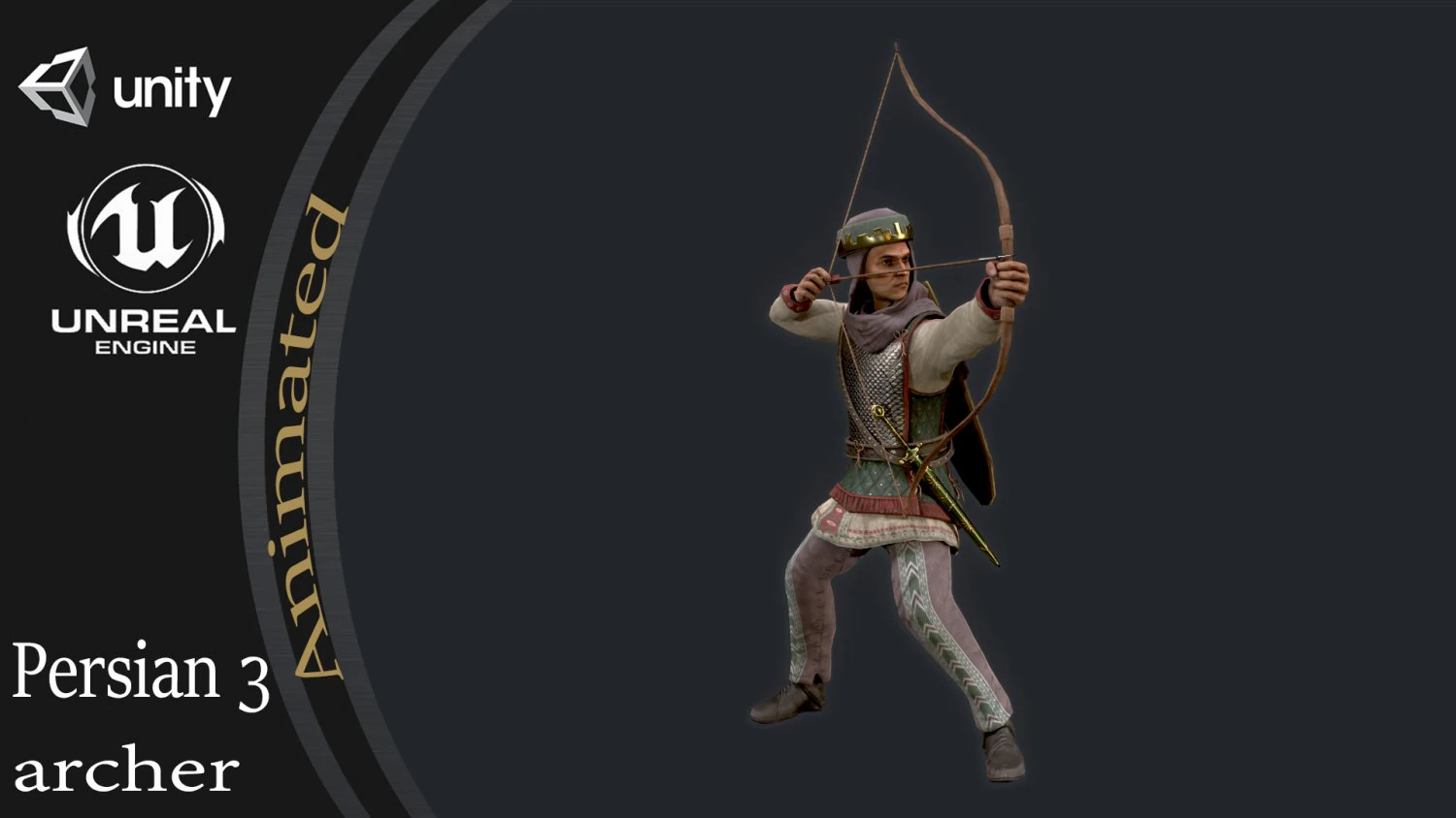 Archer persan &agrave; 3 Modèle 3D .c4d .max .obj .3ds .fbx .stl .blend 