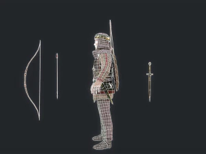 Archer persan &agrave; 3 Modèle 3D