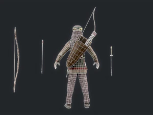 Archer persan &agrave; 3 Modèle 3D