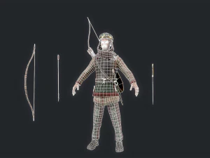 Archer persan &agrave; 3 Modèle 3D