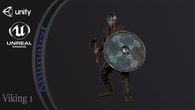Viking A pose Model 3D .c4d .max .obj .3ds .fbx .stl .blend 