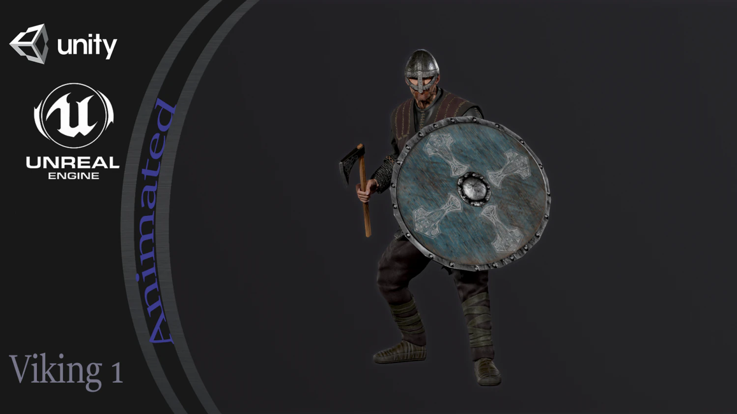 Viking A pose 3D Model .c4d .max .obj .3ds .fbx .stl .blend 