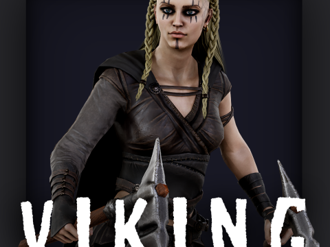 Viking 5 woman Berserker 3D Модель