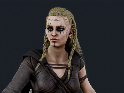 Viking 5 woman Berserker Modelo 3D