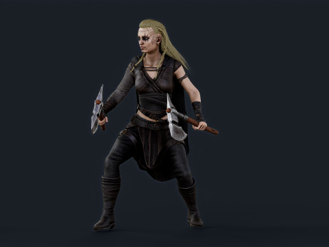 Viking 5 woman Berserker Modelo 3D