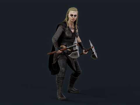 Viking 5 woman Berserker Modelo 3D