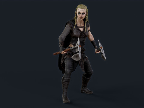 Viking 5 woman Berserker Modelo 3D