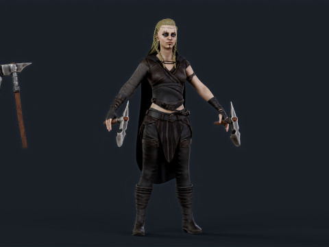 Viking 5 woman Berserker Modelo 3D