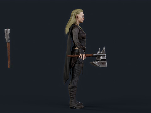Viking 5 woman Berserker Modelo 3D