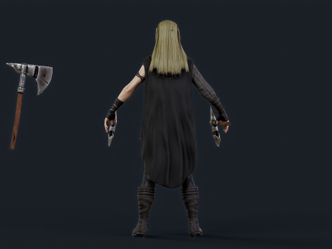 Viking 5 woman Berserker Modelo 3D