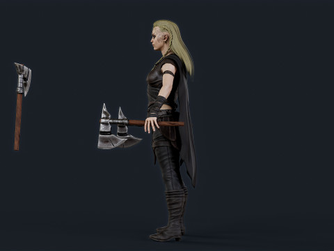 Viking 5 woman Berserker Modelo 3D