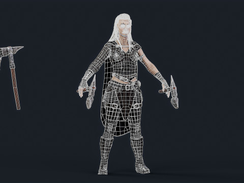 Viking 5 woman Berserker Modelo 3D