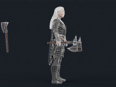 Viking 5 woman Berserker Modelo 3D