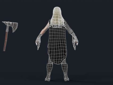 Viking 5 woman Berserker Modelo 3D