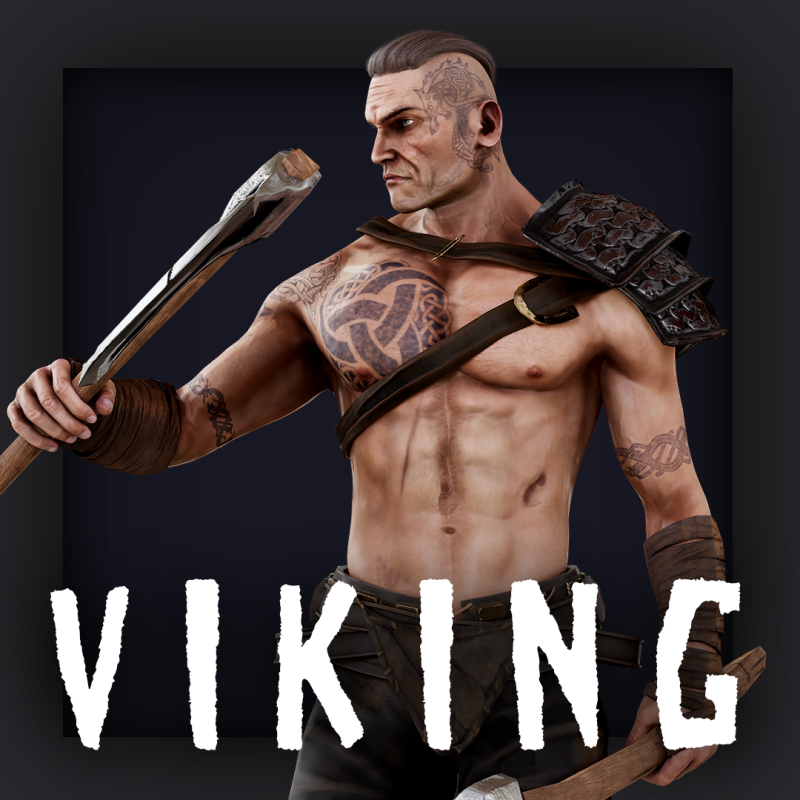 Viking 6 Berserker 3Dモデル .c4d .max .obj .3ds .fbx .stl .blend 