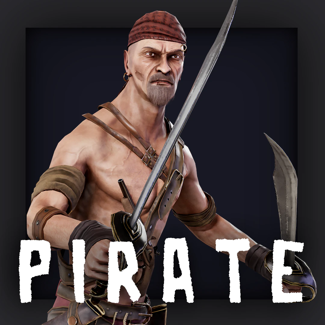 Pirate 2 3D Model .c4d .max .obj .3ds .fbx .stl .blend 