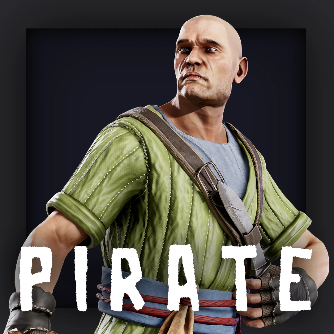 Pirate 4 3D Model .c4d .max .obj .3ds .fbx .stl .blend 