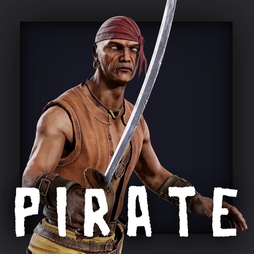 Pirate 5 3D Model .c4d .max .obj .3ds .fbx .stl .blend 