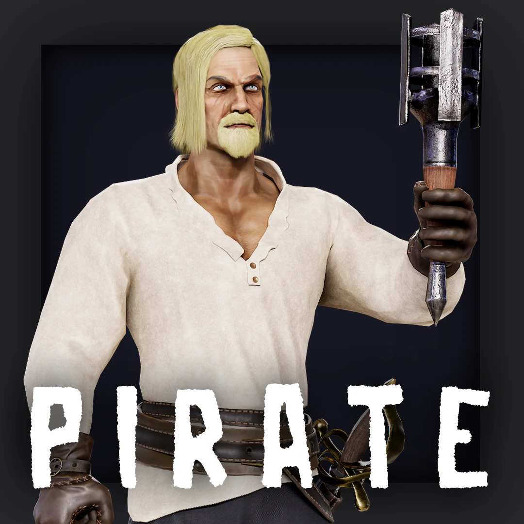 Pirate 8 3D Model .c4d .max .obj .3ds .fbx .stl .blend 