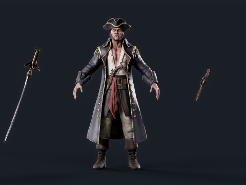 Pirate Captain Model 3D