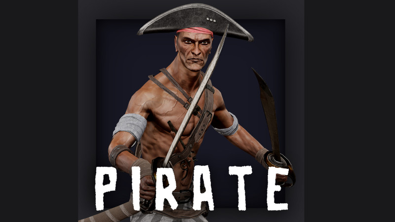 Pirate R2 3D Model .c4d .max .obj .3ds .fbx .stl .blend 
